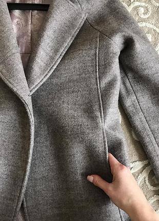 Укороченное кашемировое/шерстяное пальто