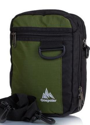 Чоловіча спортивна сумка чорна з зеленим onepolar w3023-green