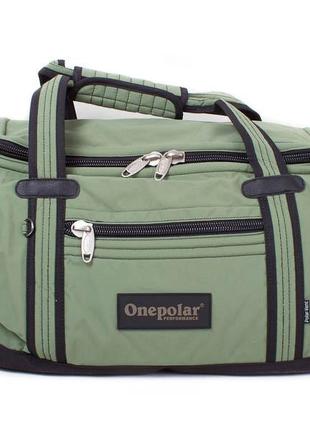 Сумка дорожня зелена з поліестеру onepolar wb809-green