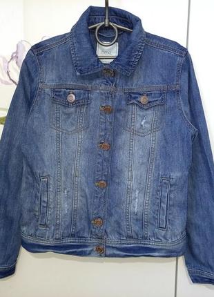 Джинсовая куртка курточка ветровка джинсовка джинсовый пиджак next некст для девочки 11 лет 146