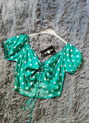 Летний хлопковый топ топик в горох разные цвета