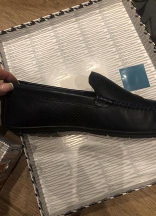 . летние мокасины мужские кожаные с перфорацией, синие rosso avangard