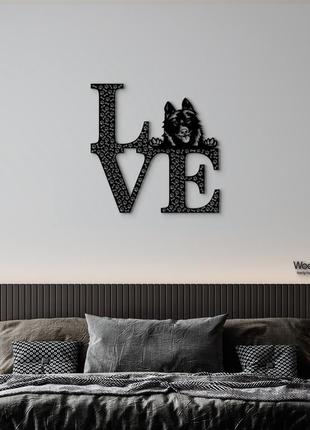 Панно love&bones шипперке 20x20 см - картини та лофт декор з дерева на стіну.6 фото