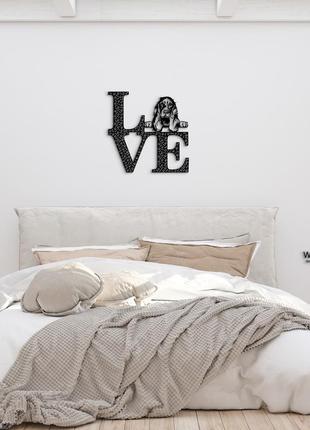 Панно love&bones англійський кокер-спанієль 20x20 см - картини та лофт декор з дерева на стіну.7 фото