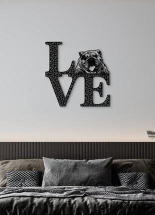 Панно love&bones англійський бульдог 20x20 см - картини та лофт декор з дерева на стіну.6 фото