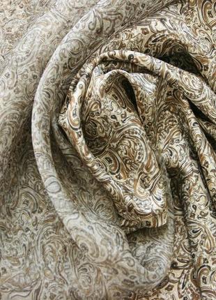Органза итальянская шелковая натуральная с рисунком огурцы матовая прозрачная бежево коричнево белая mi 1336 фото