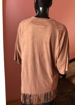 Пиджак с бахромой под замш, размер 502 фото