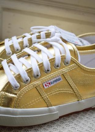 Кроссовки туфли мокасины кеды туфли золотистые superga р. 44 28 см1 фото