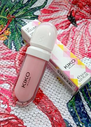 Блеск для придатка об'єма kiko milano lip volume plumping effect lip cream tutu rose2 фото