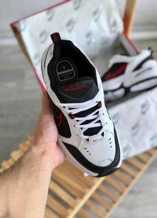 Мужские кроссовки nike air monarch white black red 40-41-42-43-44-456 фото