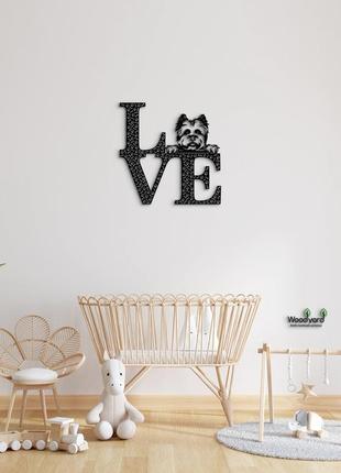 Декоративне панно з дерева. декор на стіну. love&bones  керн тер'єр. 20 x 20 см7 фото