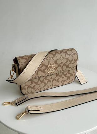 Сумка жіноча в стилі coach crossbody beige