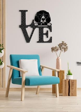 Панно love&bones курцхаар 20x20 см - картины и лофт декор из дерева на стену.6 фото