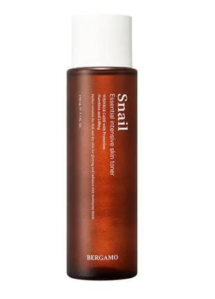 Тонер для лица с муцином улитки bergamo snail essential intensive skin toner, 210 мл