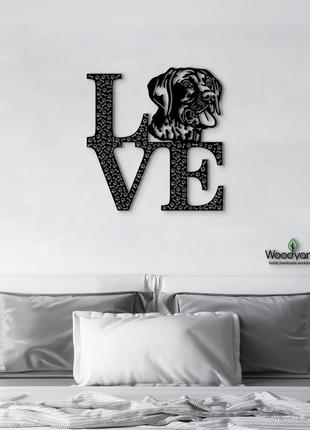 Панно love&bones курцхаар 20x20 см - картини та лофт декор з дерева на стіну.