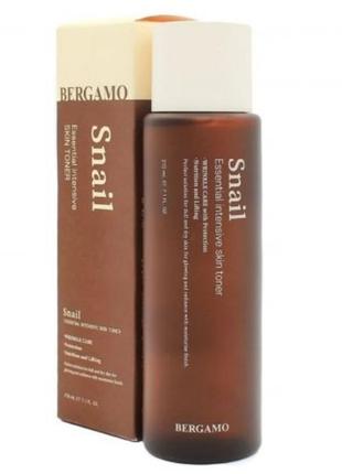 Тонер для лица с муцином улитки bergamo snail essential intensive skin toner, 210 мл2 фото