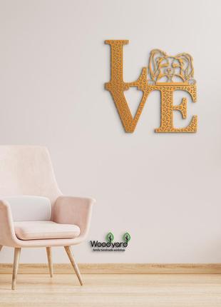 Декоративное панно из дерева. декор на стену. love&bones  континентальный тот спаниель. 20 x 20 см9 фото