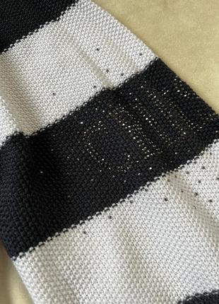 Брендовый удлиненный свитер в полоску, джемпер со стразами monari italy3 фото