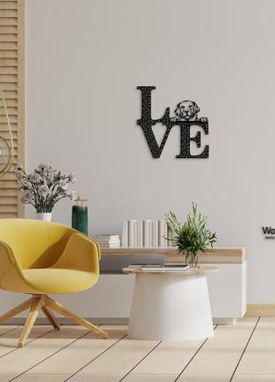 Декоративне панно з дерева. декор на стіну. love&bones  золотистий ретривер. 20 x 20 см5 фото