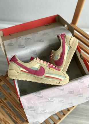 Женские кроссовки nike cortez x union l.a beige pink 37-38-39-40-414 фото