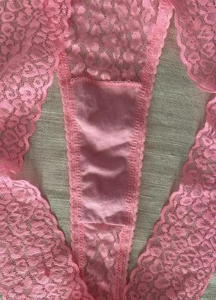 Secret possessions восхитительные розовые кружевные трусики (стринги)4 фото