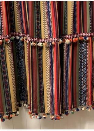 Zara платье в марокканском стиле, бохо с балабонами, редкое! limited edition5 фото