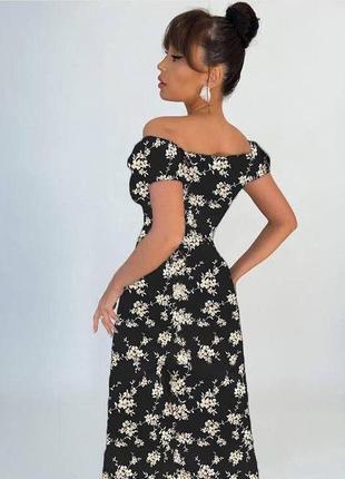 Чорна квіткова сукня2 фото