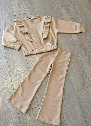 Костюм набор футболка и лосины в рубчик для девочки zara 98, 104, 110, 116, 128