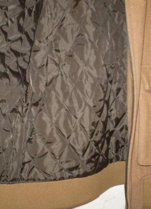 Куртка бомбер авиатор river island xs-s 42-44р., шерсть, коричневая8 фото