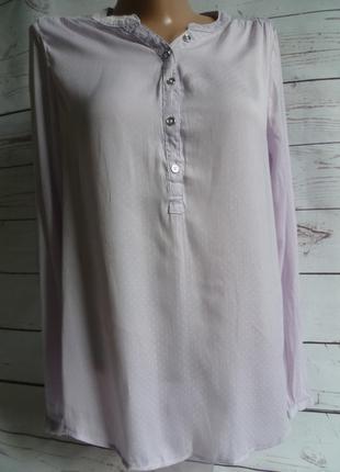 Блуза ніжно-бузкова в горошок з мереживною вставкою yessica