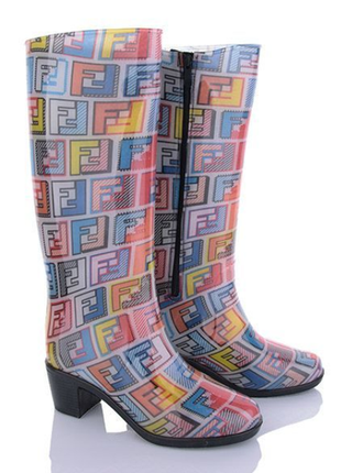 Ботинки сапоги резиновые женские высокие цветные, размер 36,37,38,39,40,411 фото