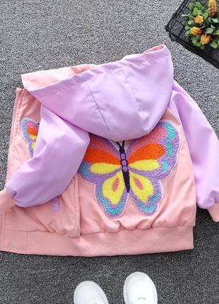 Вітрівка з метеликом для дівчинок