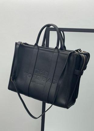 Сумка женская в стиле marc jacobs big tote bag black leather