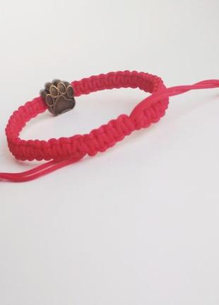 Плетеный браслет-оберег (красная нитка) ′catpaw′3 фото