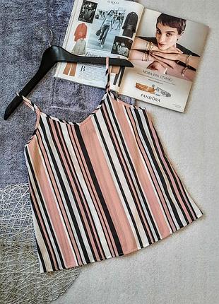 Базовий топ у смужку легка майка на тонких бретелях