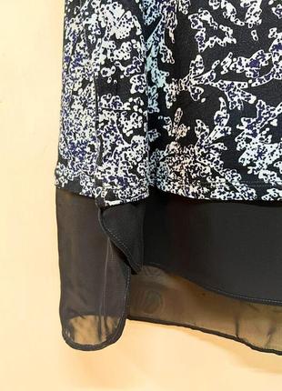 Легенька подовжена блуза без рукавів, виконана з комбінованого матеріалу, р.наш: 42-48 (36/38 євро)3 фото