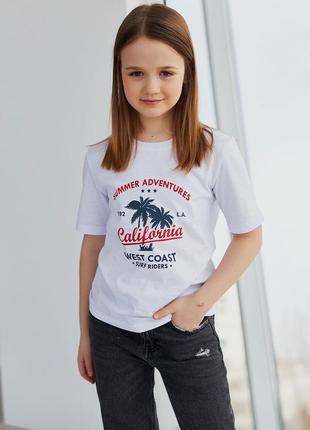 Футболка детская хлопковая бренд с принтом -надписью белая фемели look для мальчика для девочки2 фото