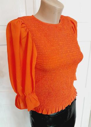 Блуза жата оранжевый шифое1 фото