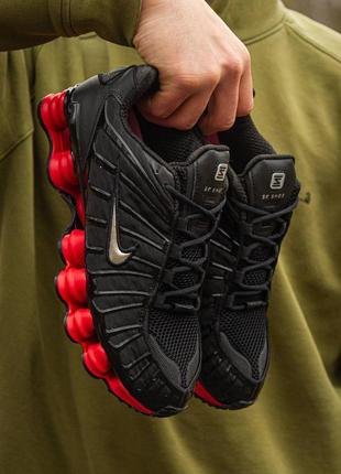 Мужские кроссовки nike shox lt black\red топ качества 🔝🔥