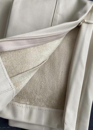 Zara брюки брюки кожаные бежевые бежевые кожаные зара м8 фото