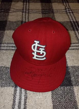 Vintage lst st. louise cardinals mens cap new era signed by kent bottenfield