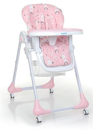 Стульчик для кормления bambi m 3233 rabbit girl pink1 фото