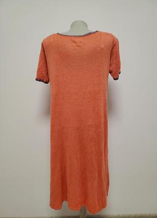 Шикарное брендовое трикотажное льняное платье свободного фасона6 фото