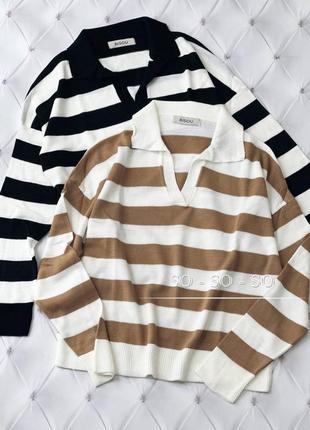 Жіночій светр поло в смужку, 42-46 розмір4 фото