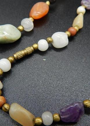 22. ожерелье из натуральных камней, самоцветы, бусы, вес 75 грамм, длина 78 см4 фото