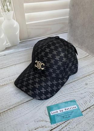 Кепка бейсболка черная с принтом