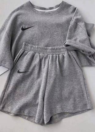 Костюм спортивний футболка + шорти у стилі nike1 фото