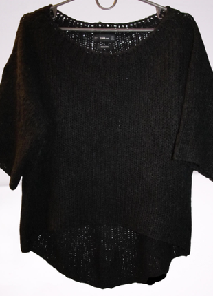 Zara чорний джемпер світшот грубого в'язання оверсайз