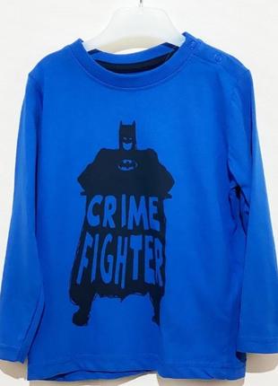 Реглан batman, лонгслів бетмен, футболка з довгим рукавом бетмен, від lupilu. розмір 86/92, лупилу, лупілу1 фото