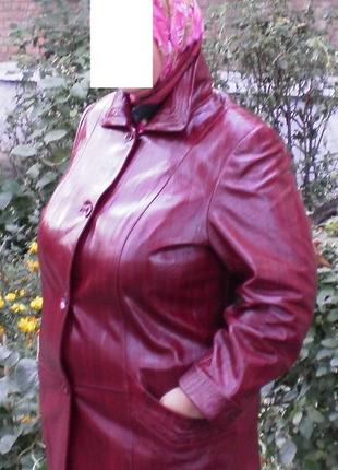 Бордовая кожаная куртка, на размеры 54 - 587 фото